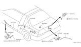 Diagram for Nissan Pulsar NX Door Latch Cable - 84650-84M05