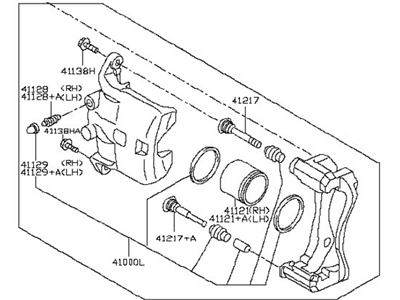 2013 Nissan Versa Brake Caliper - 41001-1HL0A