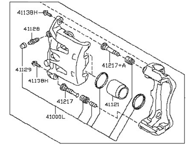 Nissan 41001-1VA0B CALIPER Assembly-Front RH,W/O Pads Or SHIMS