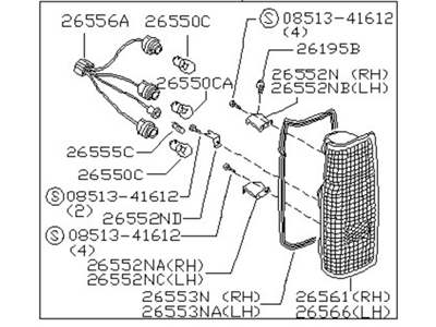 Nissan B6555-3B300 LH Rear Combination Lamp Assembly