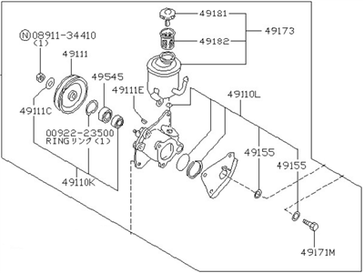 Nissan Sentra Power Steering Pump - 49110-01A02