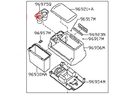 Nissan 96910-6MA0A Box Assy-Console,Center
