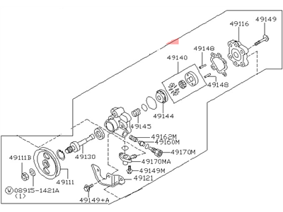 1992 Nissan Pathfinder Power Steering Pump - 49110-60G10