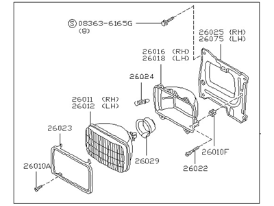 Nissan B6010-01G00 Passenger Side Headlamp Assembly