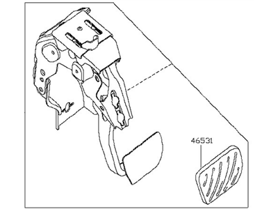 2014 Nissan Pathfinder Brake Pedal - 46501-3JA0A