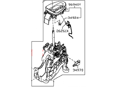 2014 Nissan Rogue Automatic Transmission Shifter - 34901-JM00D
