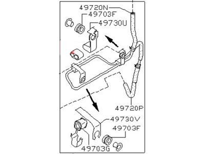 Nissan 240SX Power Steering Hose - 49721-53F23
