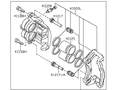 2014 Nissan Pathfinder Brake Caliper - 41011-3JA0A
