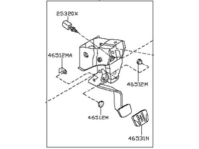 Nissan 46503-CD011 Pedal Assembly Clutch W/BRACKET
