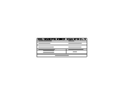 Nissan 14805-1TG1A Emission Label