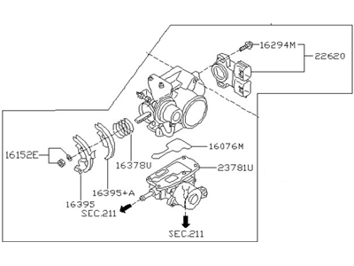 Nissan 16119-AE01B Throttle Chamber Assembly