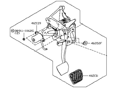 Nissan 46501-3NA0B Pedal Assy-Brake W/Bracket