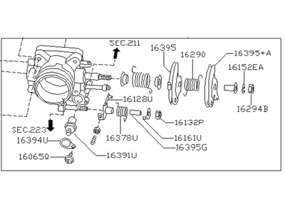 2000 Nissan Pathfinder Throttle Body - 16118-1W610