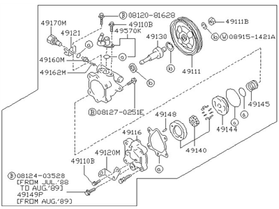 Nissan 240SX Power Steering Pump - 49110-40F00