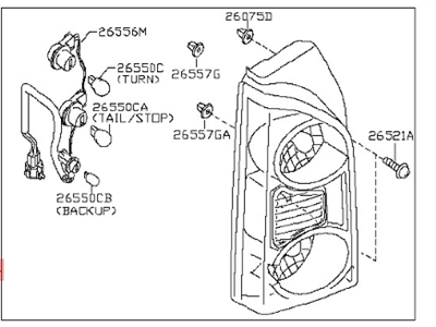 Nissan 26550-EA025 Lamp Assembly-Rear Combination,RH