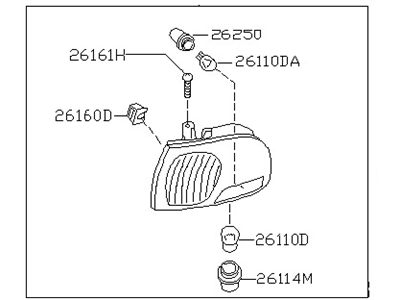 Nissan B6110-7B000 Lamp Assembly Side Combination RH