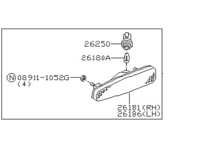 Nissan 26185-70F25 Lamp Assembly-Side Marker,LH