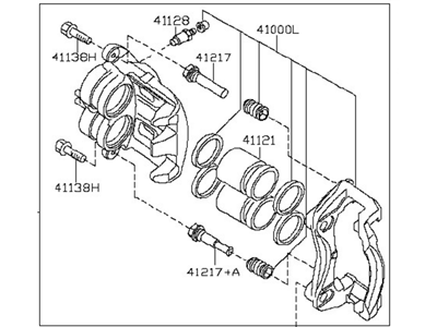 2014 Nissan Pathfinder Brake Caliper - 41001-3JA0A