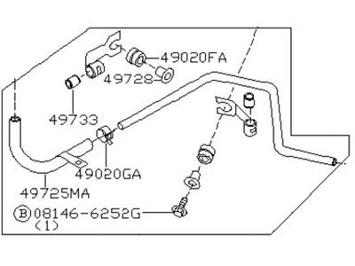 Nissan 49721-5M205 Hose And Tube Assembly