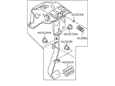 Nissan 46503-9CB0B Pedal Assembly Clutch W/BRACKET