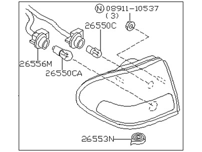 Nissan 26550-5M025 Lamp Assembly-Rear Combination,RH