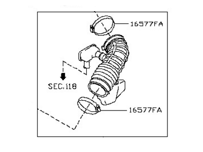 Nissan 16576-40P01 Pipe Assembly-Air Duct
