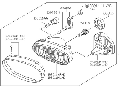 Nissan B6060-65Y00 Driver Side Headlight Assembly