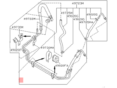 Nissan Xterra Power Steering Hose - 49710-9Z011