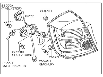 Nissan 26550-ET00B Lamp Assembly-Rear Combination,RH