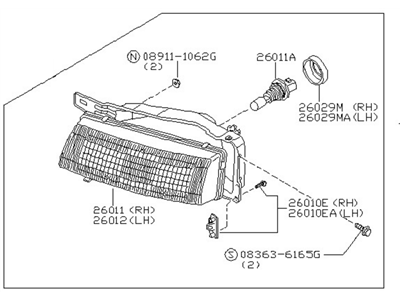 Nissan B6010-85E01 Headlamp Assembly-Passenger Side