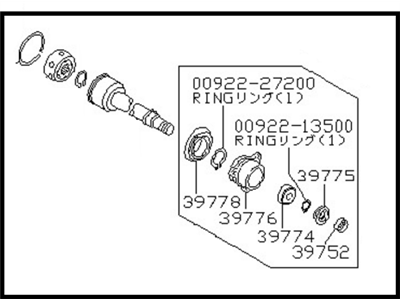 Nissan 39771-55E00 Joint Assembly Inner