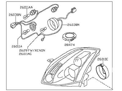 Nissan 26060-ZA50A Driver Side Headlight Assembly