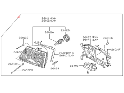Nissan 26060-D3400 Driver Side Headlight Assembly