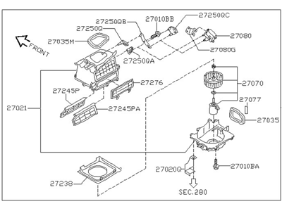 Nissan Sentra Blower Motor - 27200-5M000