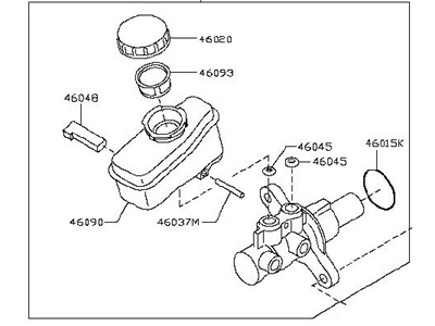 2013 Nissan 370Z Brake Master Cylinder Reservoir - D6M10-1A30A
