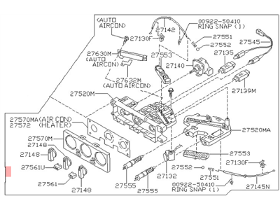1997 Nissan Pathfinder Blower Control Switches - 27510-0W000