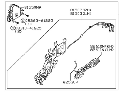 Nissan 82501-ZF100 Slide Left Driver Door Lock Actuator