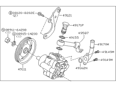 Nissan 49110-ZF000 Pump Assy-Power Steering