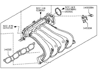 Nissan 14001-1FD0A Manifold Assy-Intake