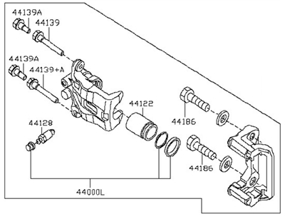 Nissan 44001-EA005 CALIPER Assembly-Rear RH, W/O Pads Or SHIMS