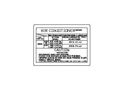 Nissan 27090-EA010 Label Air Con