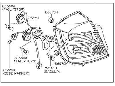 Nissan 26555-ET80C Lamp Assembly-Rear Combination LH