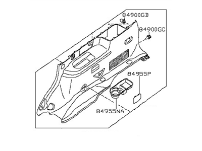 Nissan 84950-EA602 FINISHER-Luggage Side,Lower R