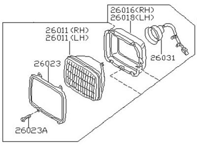 Nissan 26010-40F01 Passenger Side Headlamp Assembly