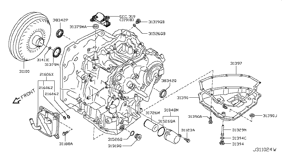 31100-X424A | Genuine Nissan #31100X424A CONVERTER ASSY-TORQUE diagram of nissan versa 