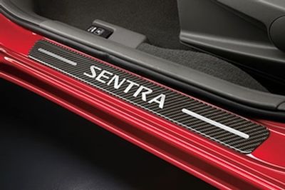 Nissan Carbon Fiber Kick Plates With Chrome "Sentra" (4-pc Set) 999G6-LT000