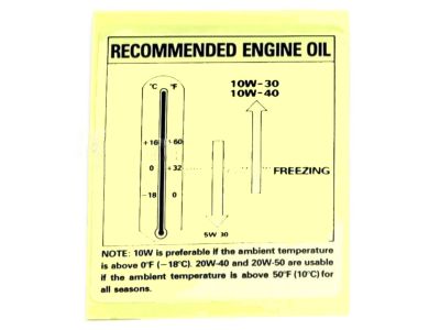 Nissan 99053-19P00 Label-Oil Caution