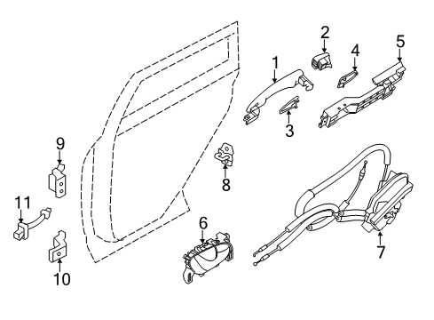 2022 Nissan Rogue Sport Rear Door Diagram 3