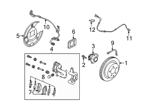 Drum-Brake,Rear Axle Diagram for 43206-5R00A