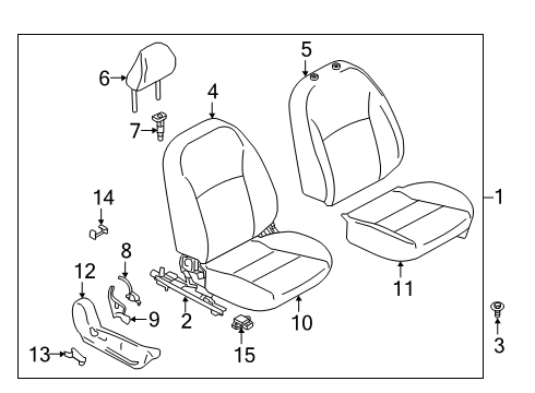 2021 Nissan Kicks Passenger Seat Components Diagram